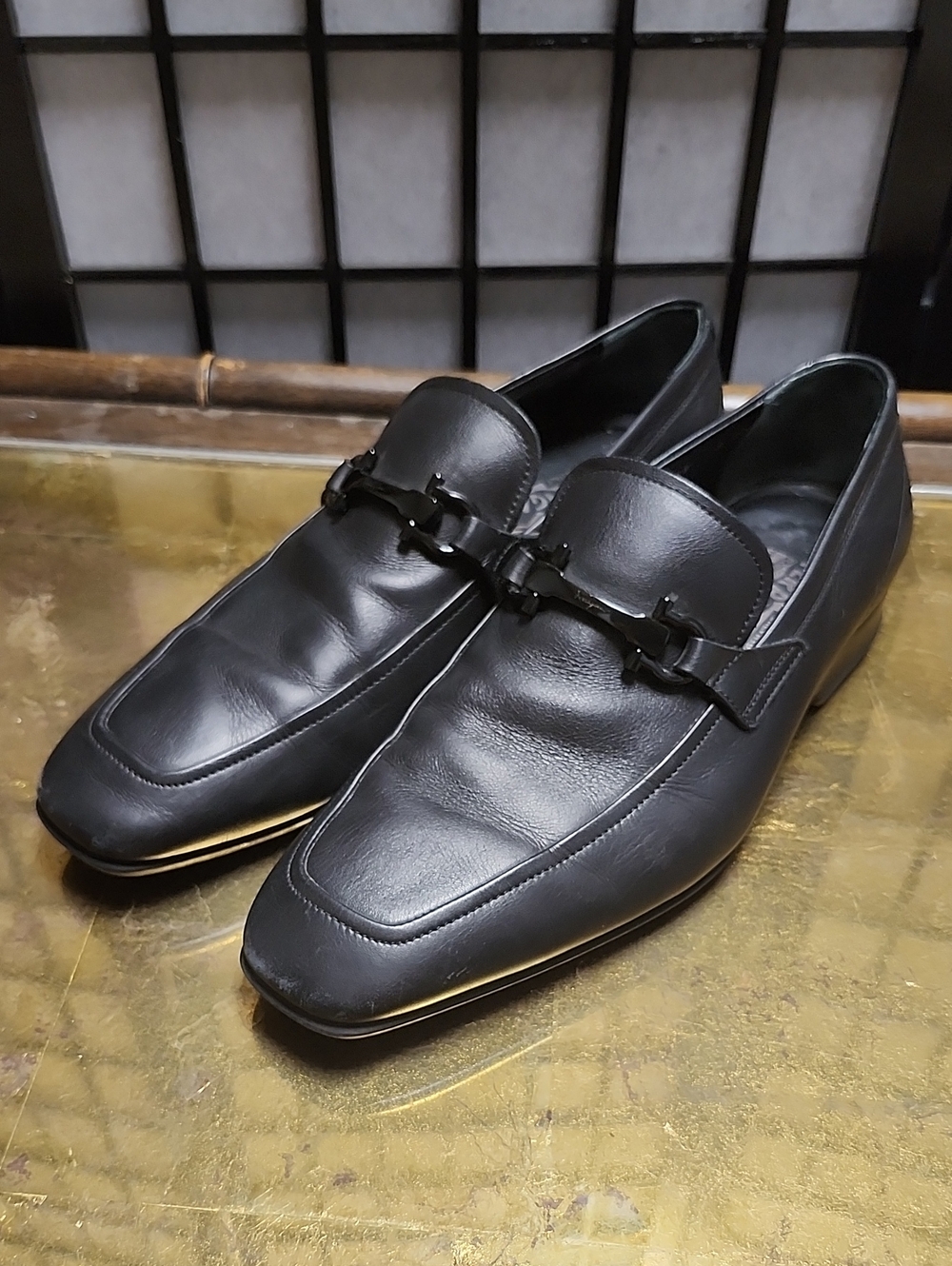 Salvatore Ferragamo Men's Gancini Loafers - Rubber Sole - Size 9 Ex Wide